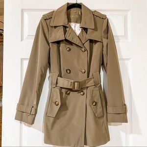 Calvin Klein dark tan trench coat